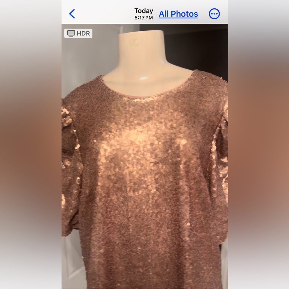 Sequined puff sleeve top